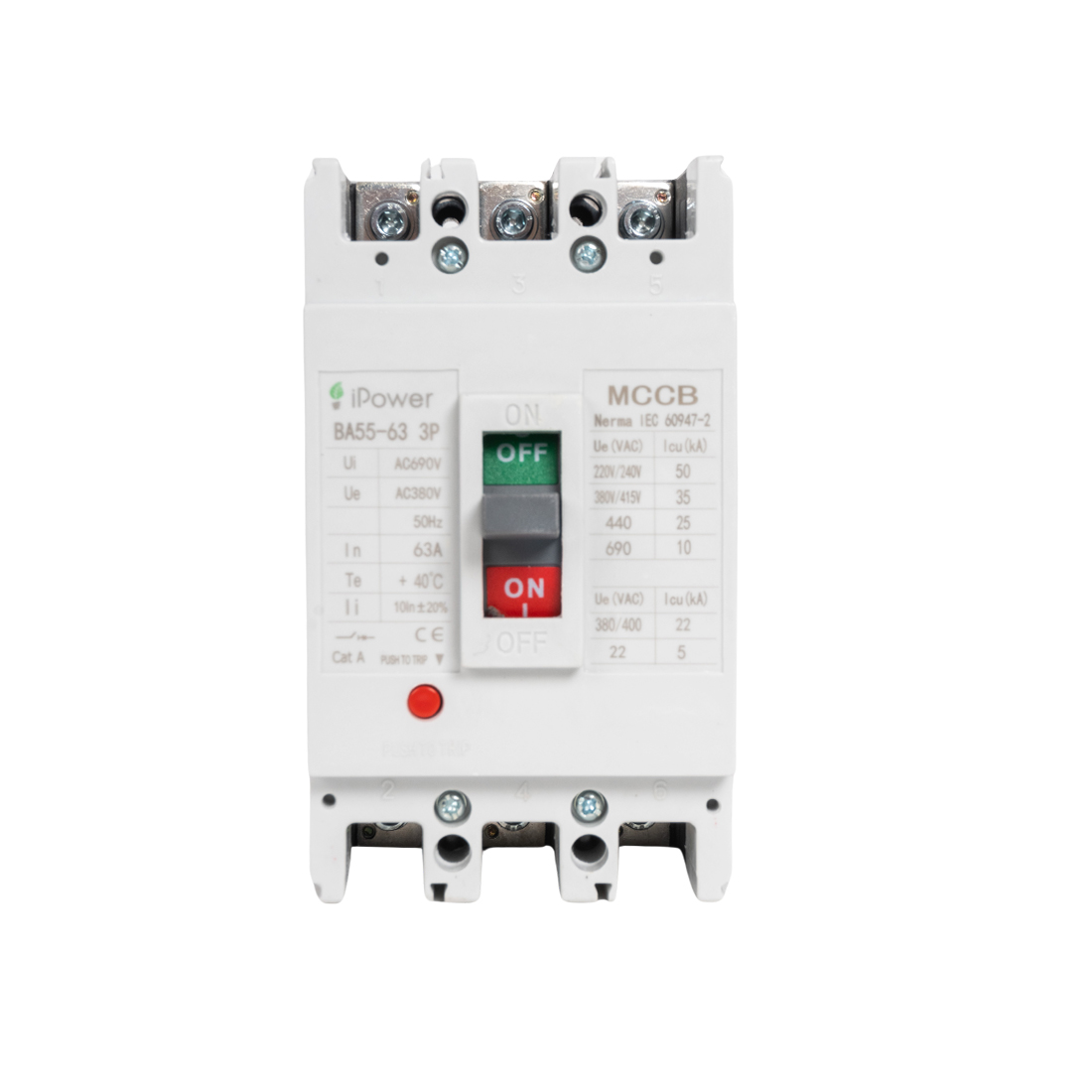 Автоматический выключатель iPower ВА55-63 3P 63A