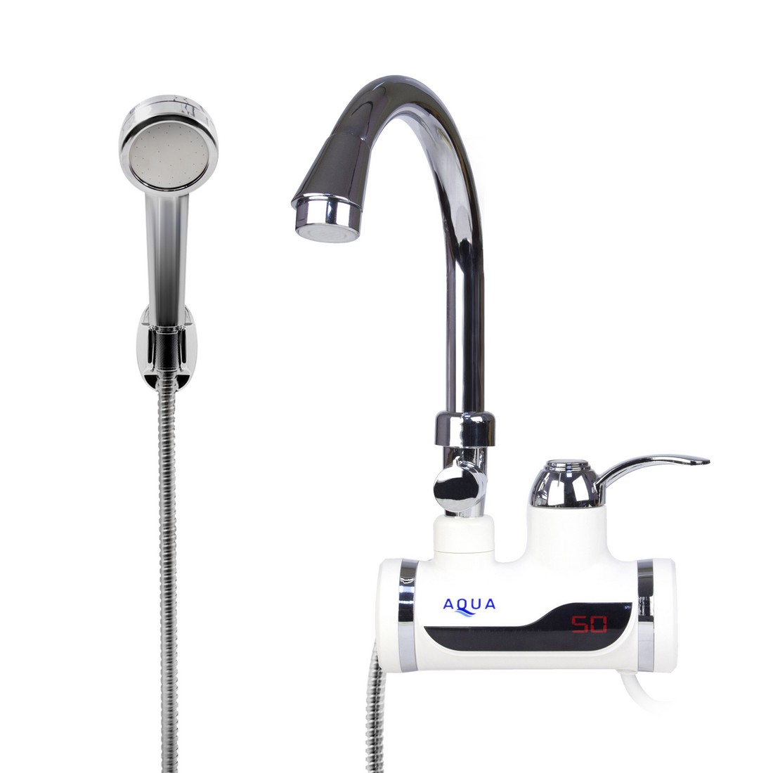 Кран водонагреватель проточной воды AQUA WH102W с душем - оптом