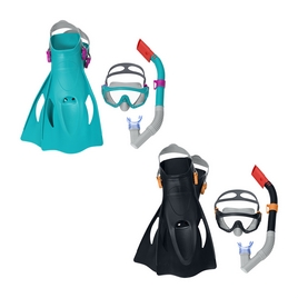 Набор для плавания Bestway 25020 в упаковке: маска, трубка, ласты