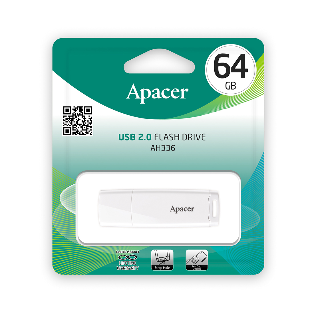 USB-накопитель Apacer AH336 64GB Белый