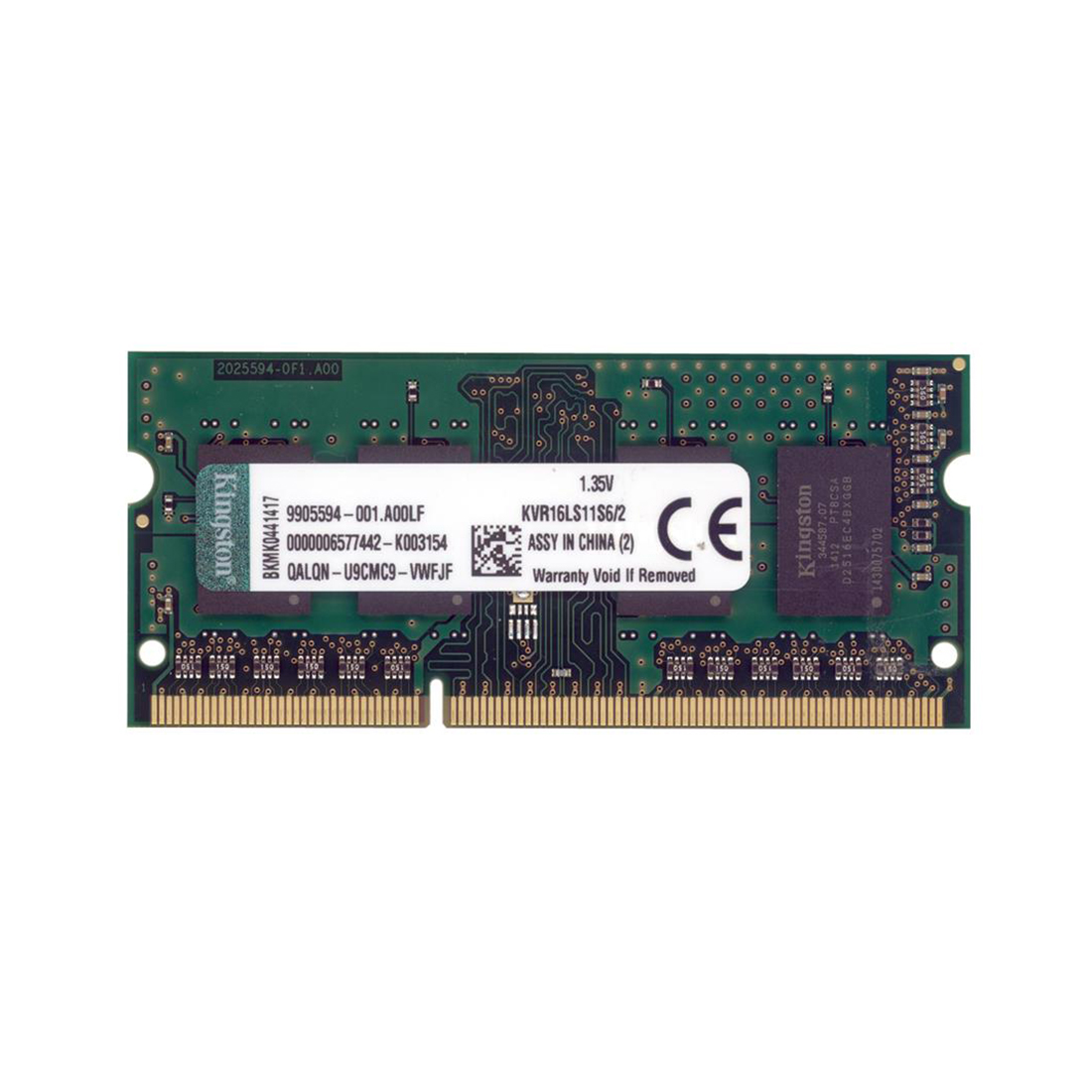 Модуль памяти для ноутбука Kingston ValueRAM KVR16LS11S6/2 DDR3 2GB 1600MHz