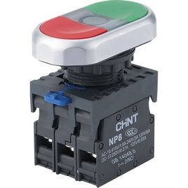 Двойная кнопка CHINT NP8-11SD 1НО+1НЗ красная AC110В-220В(LED) IP65