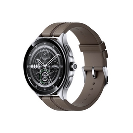 Смарт часы Xiaomi Watch 2 Pro-Bluetooth Silver Case with Brown Leather Strap - mi.com.kz