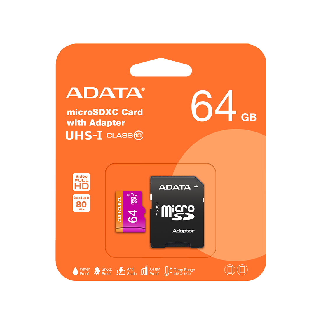 Карта памяти ADATA AUSDX64GUICL10-RA1 UHS-I CLASS10 64GB