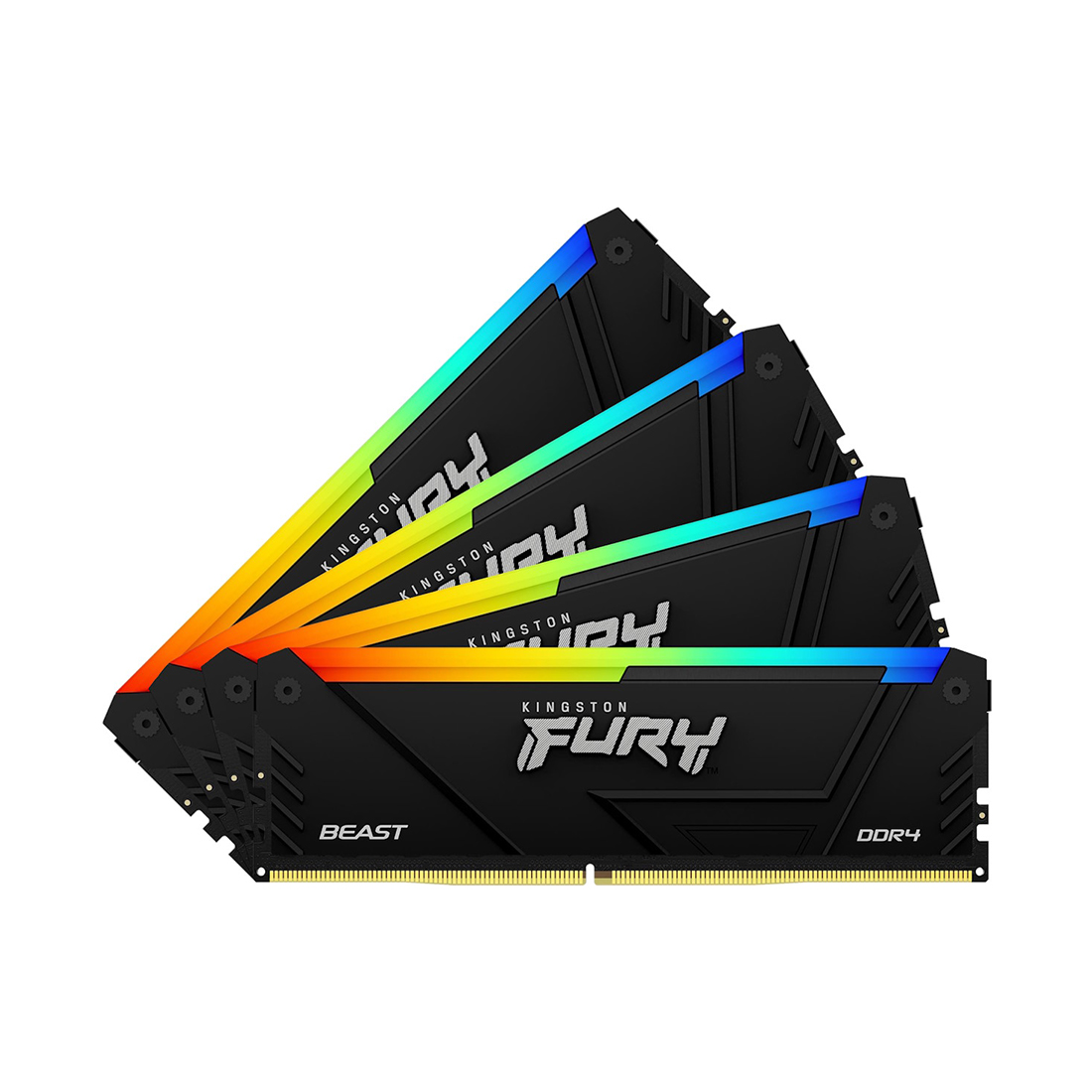 Комплект модулей памяти Kingston FURY Beast RGB KF432C16BB2AK4/128 DDR4 128GB (Kit 4x32GB) 3200MHz