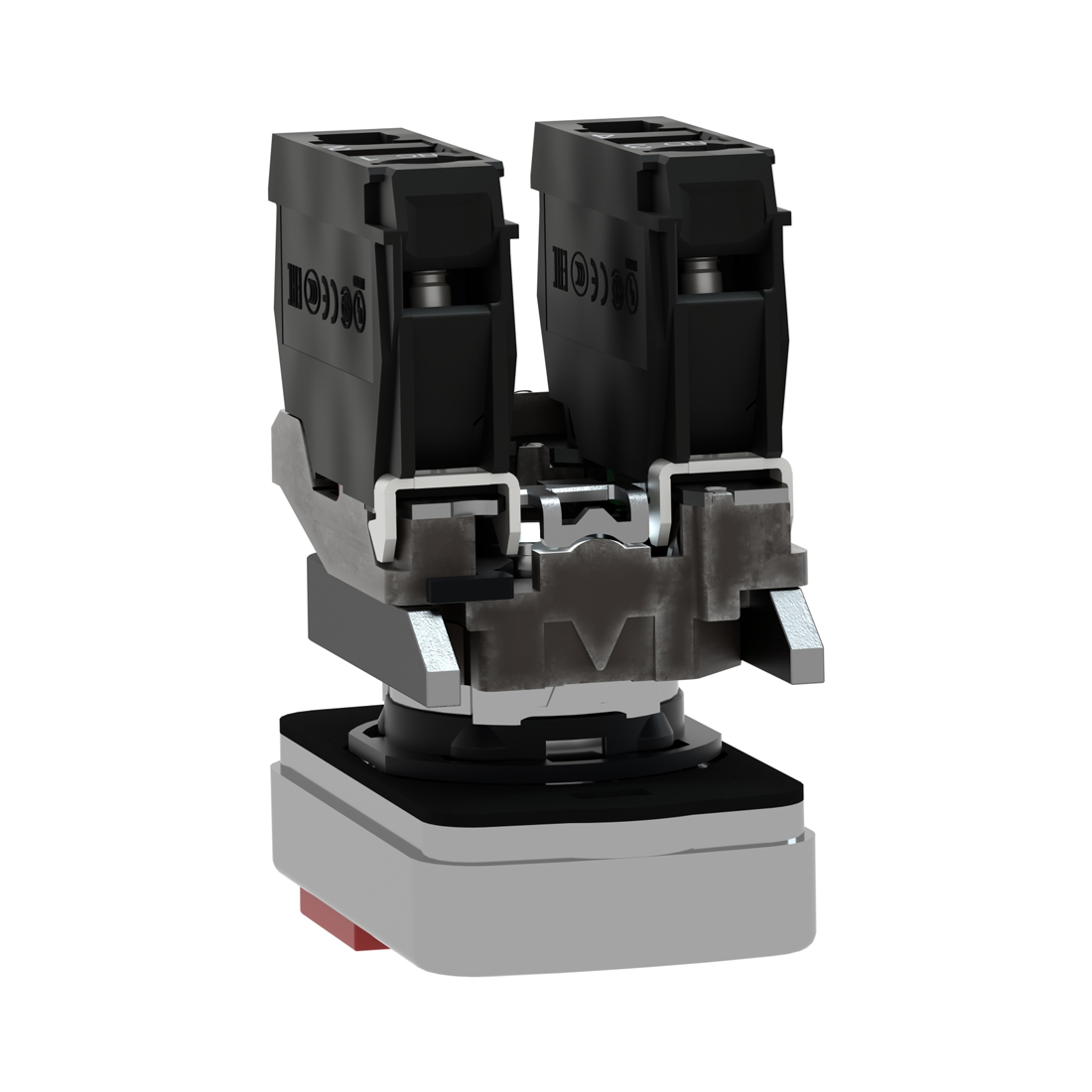 Кнопка двойная SE XB4BW73731M5 с маркировкой 22мм + LED