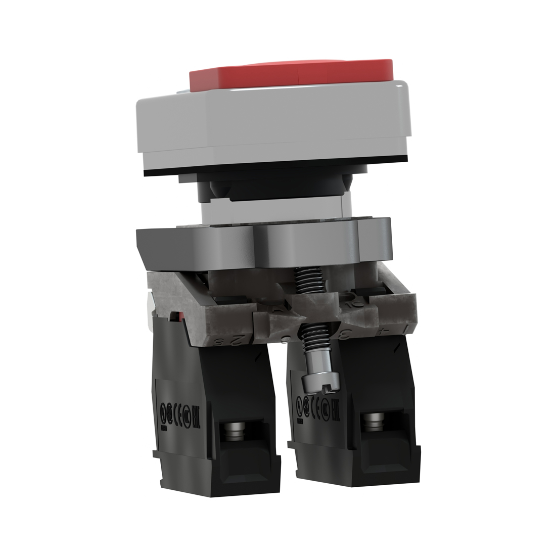 Кнопка двойная SE XB4BW73731M5 с маркировкой 22мм + LED