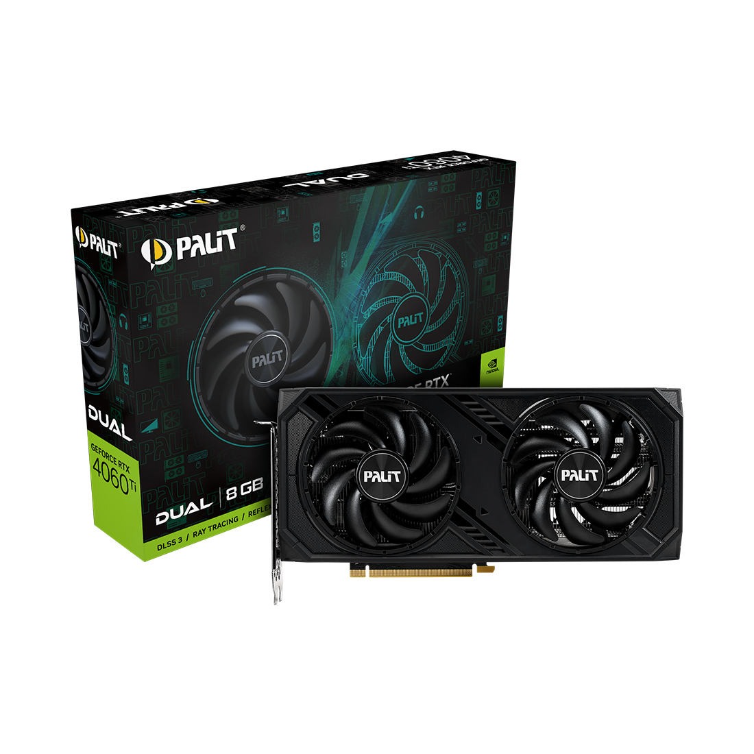 Видеокарта PALIT RTX4060Ti DUAL 8G V1 (NE6406T019P1-1048D)