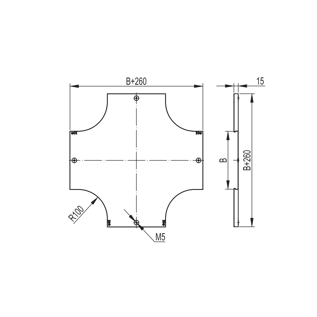 Крышка на ответвитель DPX крестообразный DKC осн.50