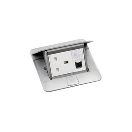 Выдвижной розеточный блок на 3 модуля Legrand 054010 алюминий