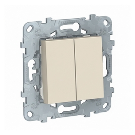 Переключатель двухклавишный SE NU521344 Unica New бежевый