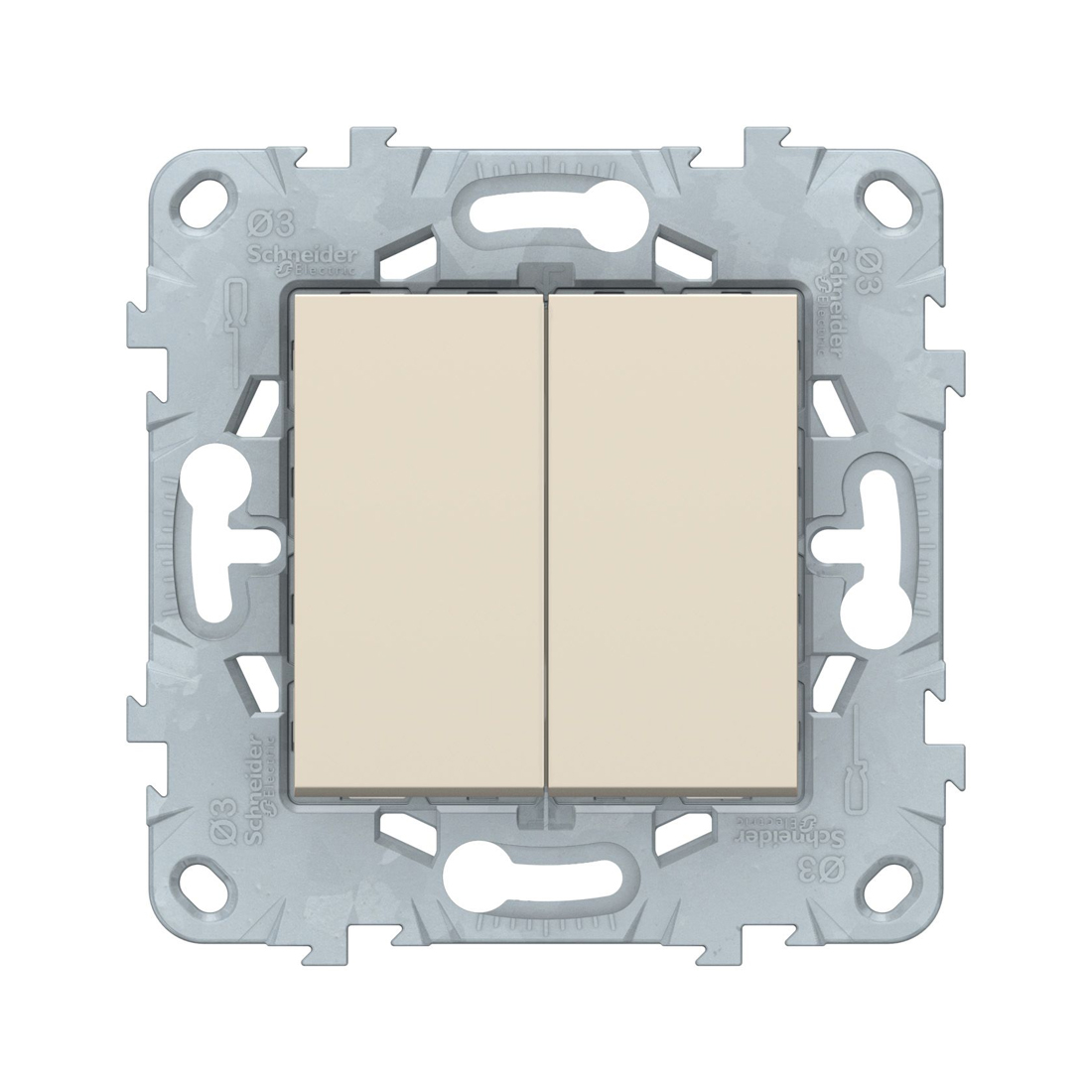 Переключатель двухклавишный SE NU521344 Unica New бежевый