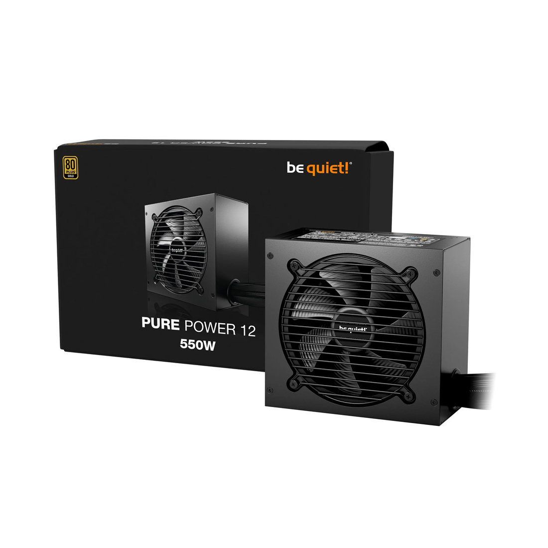 Блок питания, Bequiet!, BP001EU, Pure Power 12, 550W, Gold, ATX3.1, APFC, 20+4 pin, 1*4+4pin, 5*SATA, 1*Molex, 2*PCI-E 6+2 pin, 1*PCI-E 12+4pin, Вентилятор 12см, 160*86*150 см, Черный — фото 3