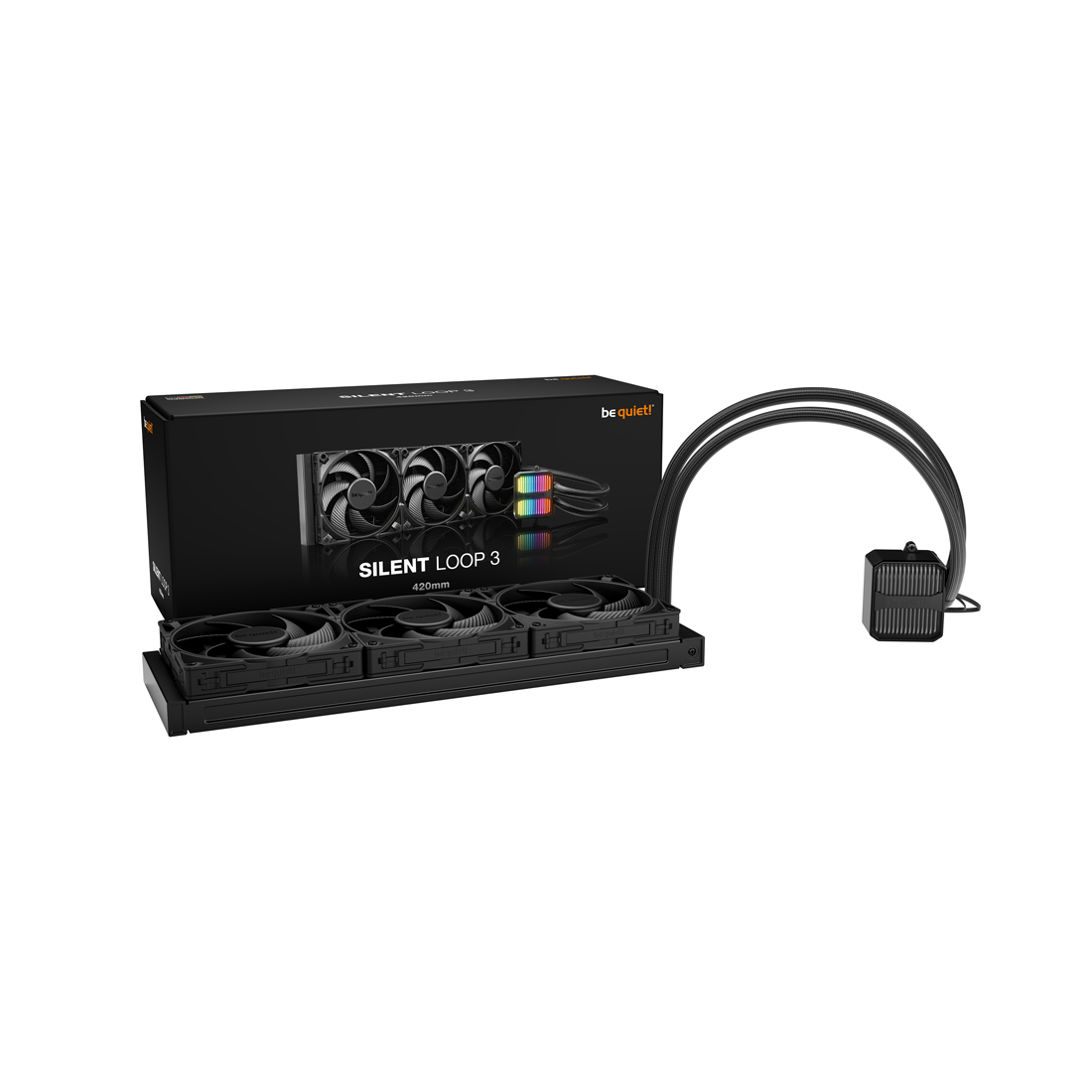 Кулер с водяным охлаждением, Bequiet!, BW026, Intel: LGA 1851/ 1700 / 1200 / 115X, AMD: AM5 / AM4, 3*140мм, 1900 об/мин, 78.4 CFM, 34.3 dB(A), 45714052мм, Черный — фото 3