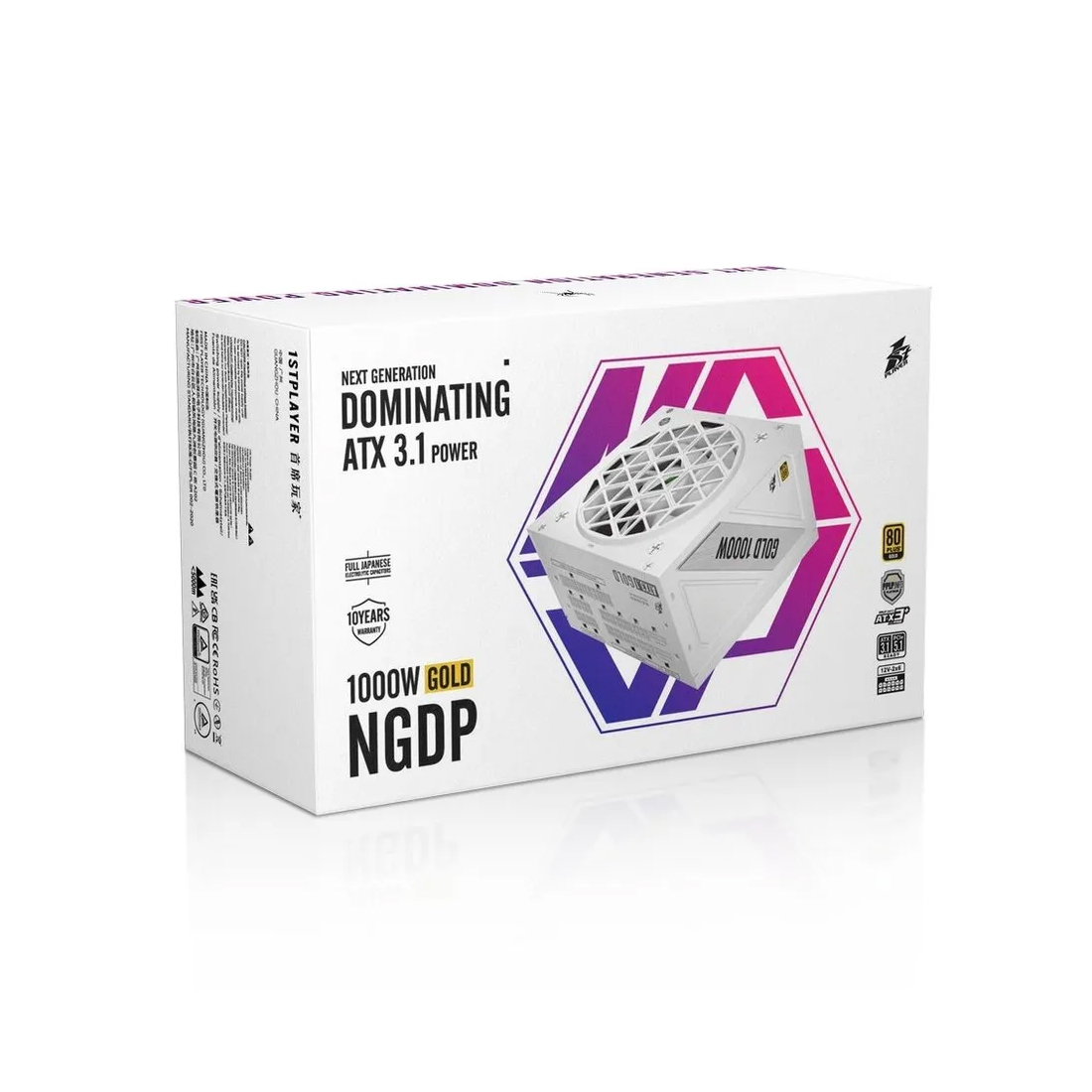 Блок питания 1STPLAYER NGDP 1000W White Gold