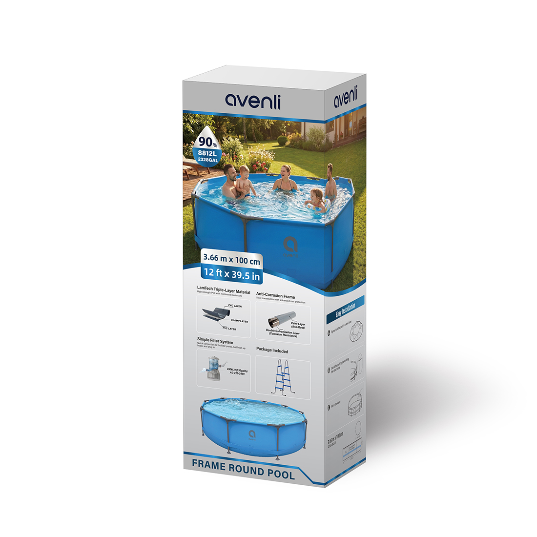 Каркасный бассейн Avenli 12427