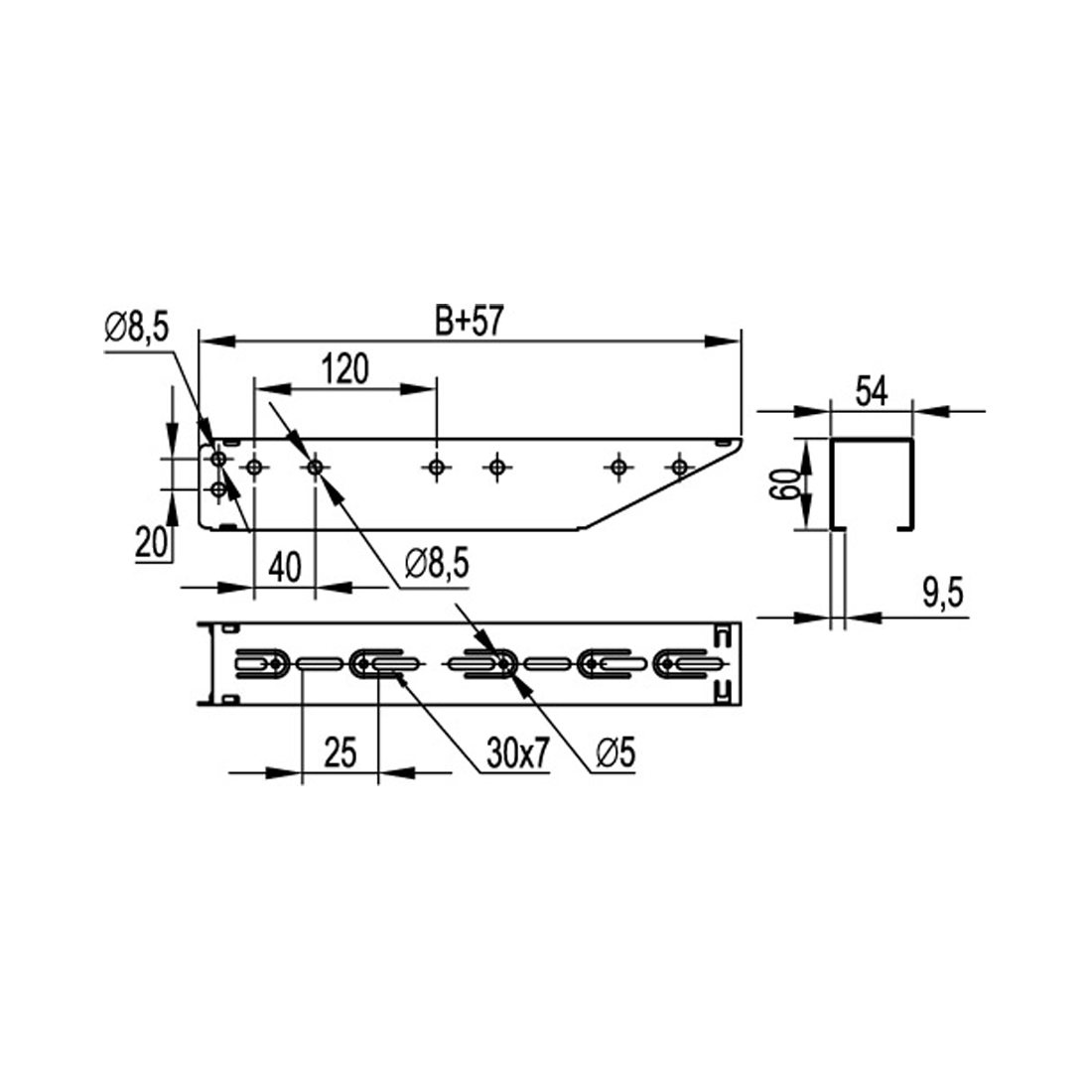 Консоль DKC BBF5020 быстрой фиксации осн.200 мм