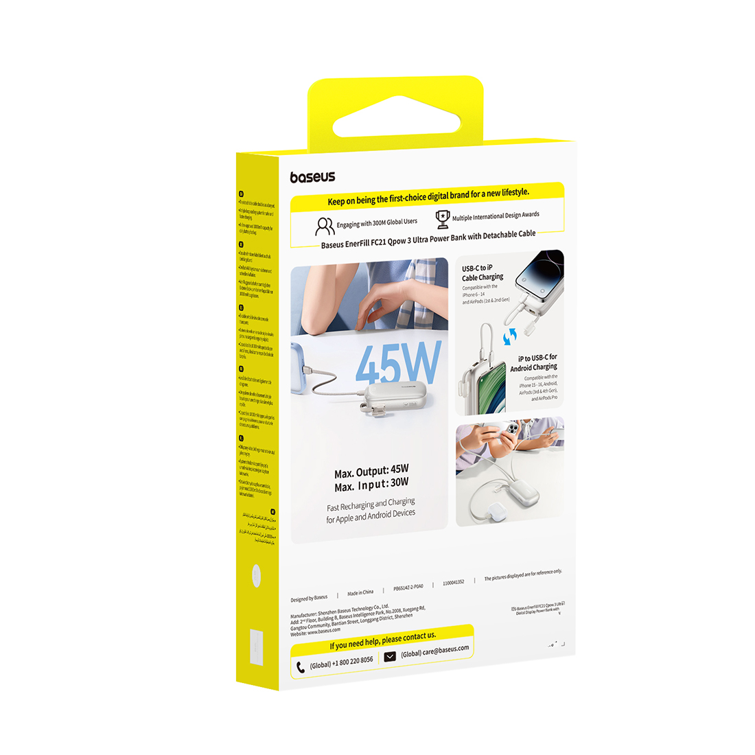 Портативный внешний аккумулятор Baseus EnerFill FC21 Qpow 3 Ultra 10000mAh 45W Titanium (E0027Q01)