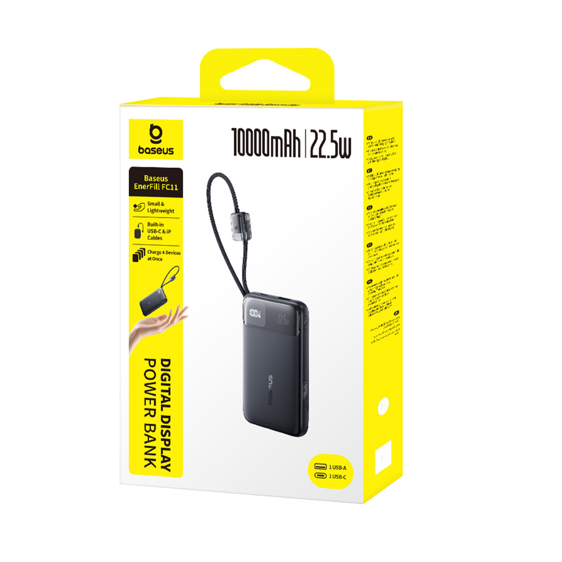 Портативный внешний аккумулятор Baseus EnerFill FC11 10000mAh 22.5W Black (E0027R04)