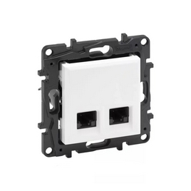 Информационная розетка двойная Niloe Step 2хRJ45 Кат.6e UTP Белый new