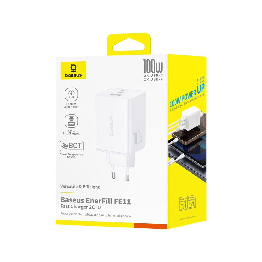 Адаптер питания Baseus EnerFill FE11 2C+U 100W White (P10182102213-00)