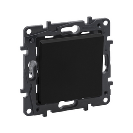 Выключатель одноклавишный Niloe Step 10А авт.клеммы Чёрный new