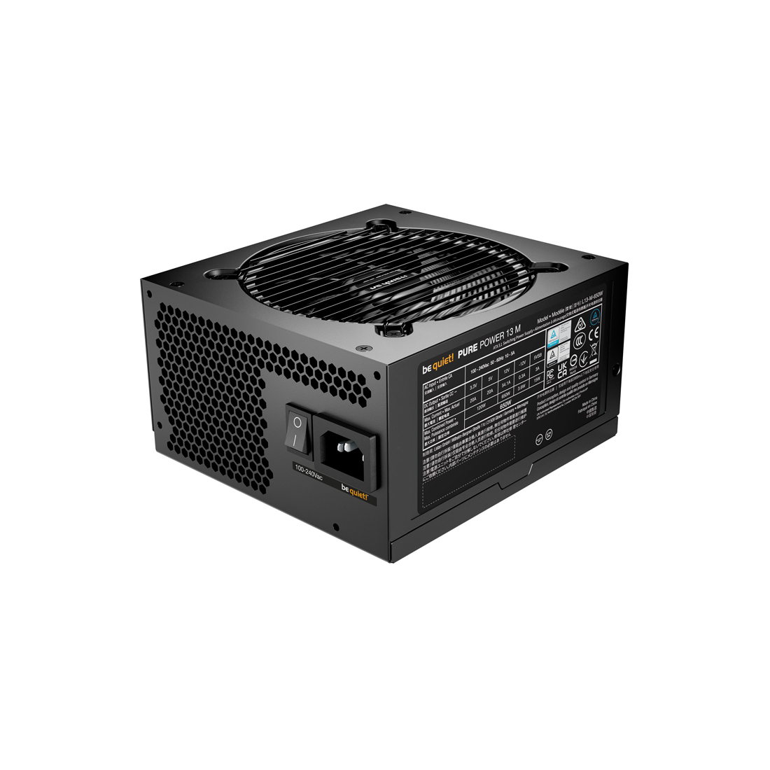 Блок питания, Bequiet!, Pure Power 13M 550W, BP024EU, 550W, Gold, ATX 3.1, APFC, 1*20+4pin, 1*4+4pin, 5*SATA, 2*PCI-E 6+2 pin, Вентилятор 12см, 160*86*150 см, Черный — фото 2