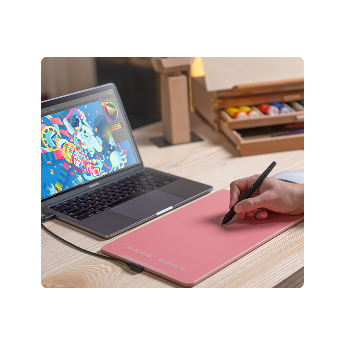 Графический планшет XP-Pen Deco 01 (V3) pink