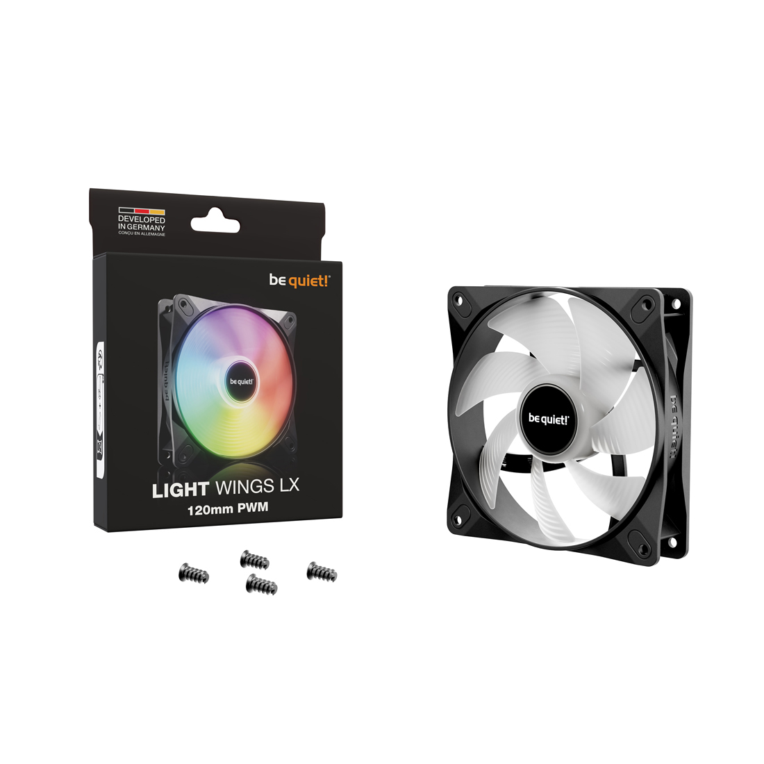 Вентилятор для компьютерного корпуса Bequiet! LIGHT WINGS LX 120mm PWM Reverse Black BL132