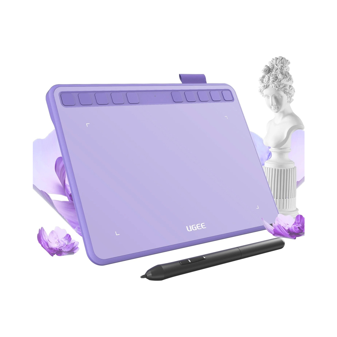 Графический планшет, Ugee, S640 Purple, Разрешение 5080 lpi, Чувствительность к нажатию 8192, Интерфейс USB-C, Рабочая область 6.5"х4", Пурпурный — фото 2