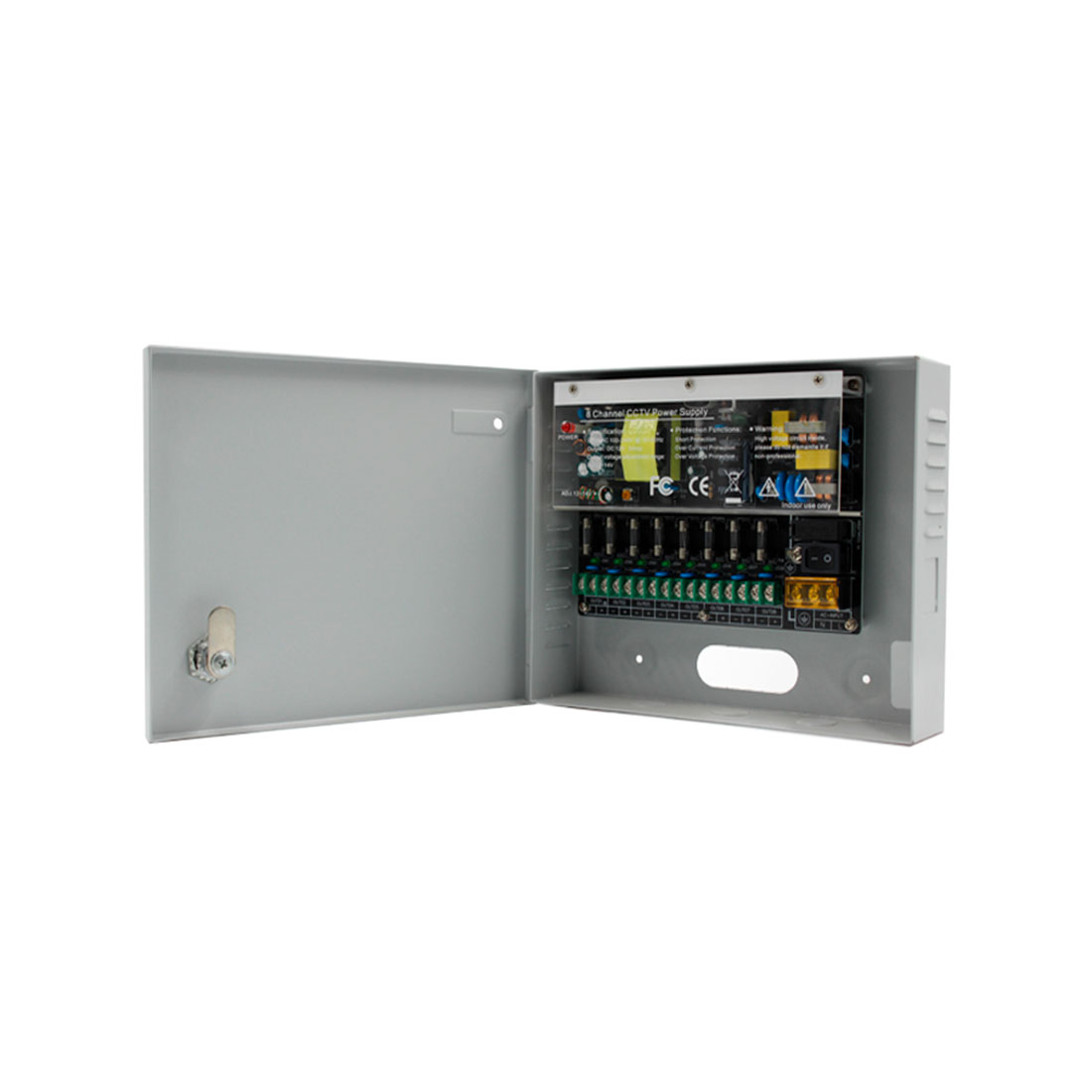 Резервированный источник питания, iPower, SIWD1205-08C, 12В, 8CH, 5А, металическая коробка размером 205 х 200 х 50 мм