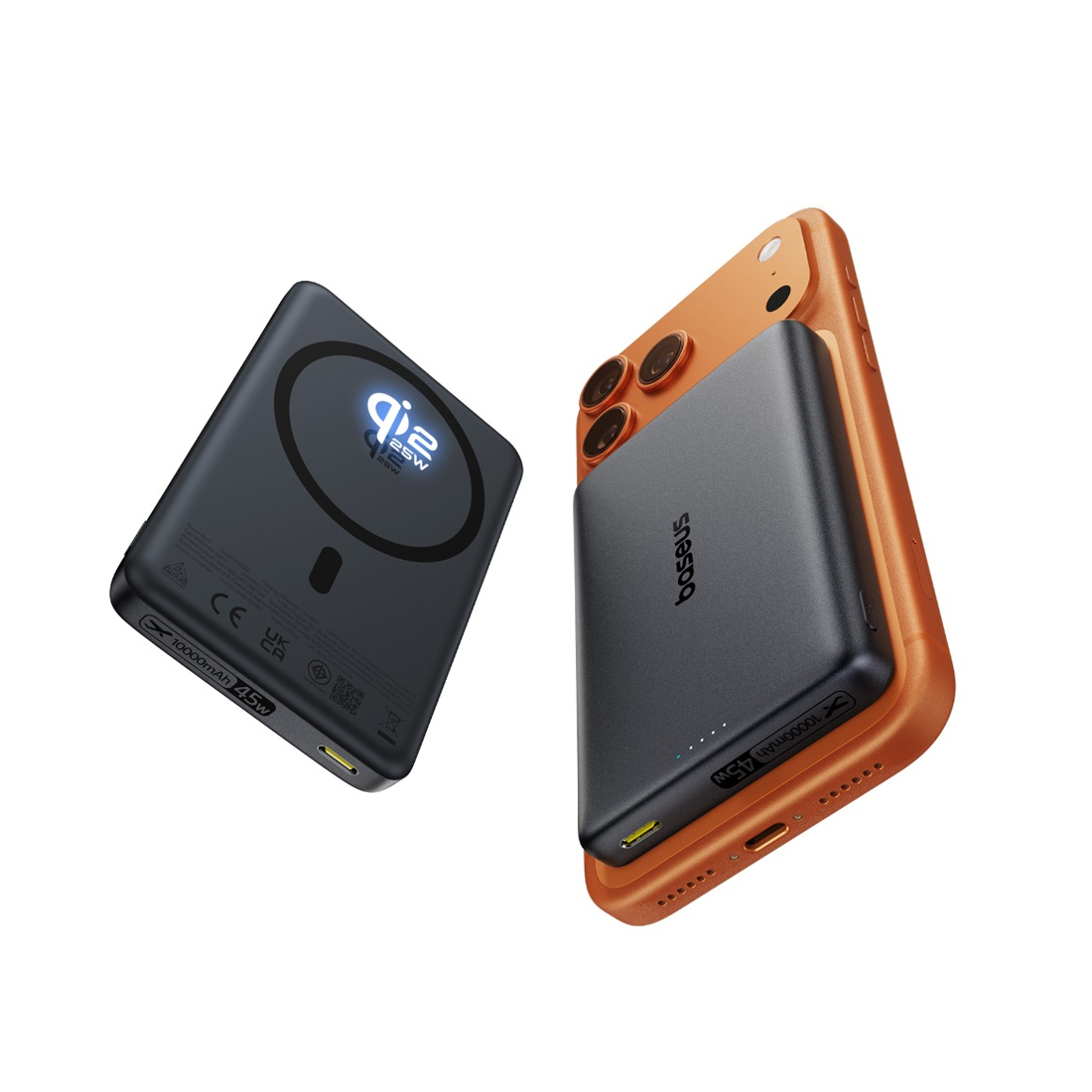 Портативный внешний аккумулятор Baseus PicoGo AM52 Qi2.2 10000mAh 45W USB-C Cable 30cm Black