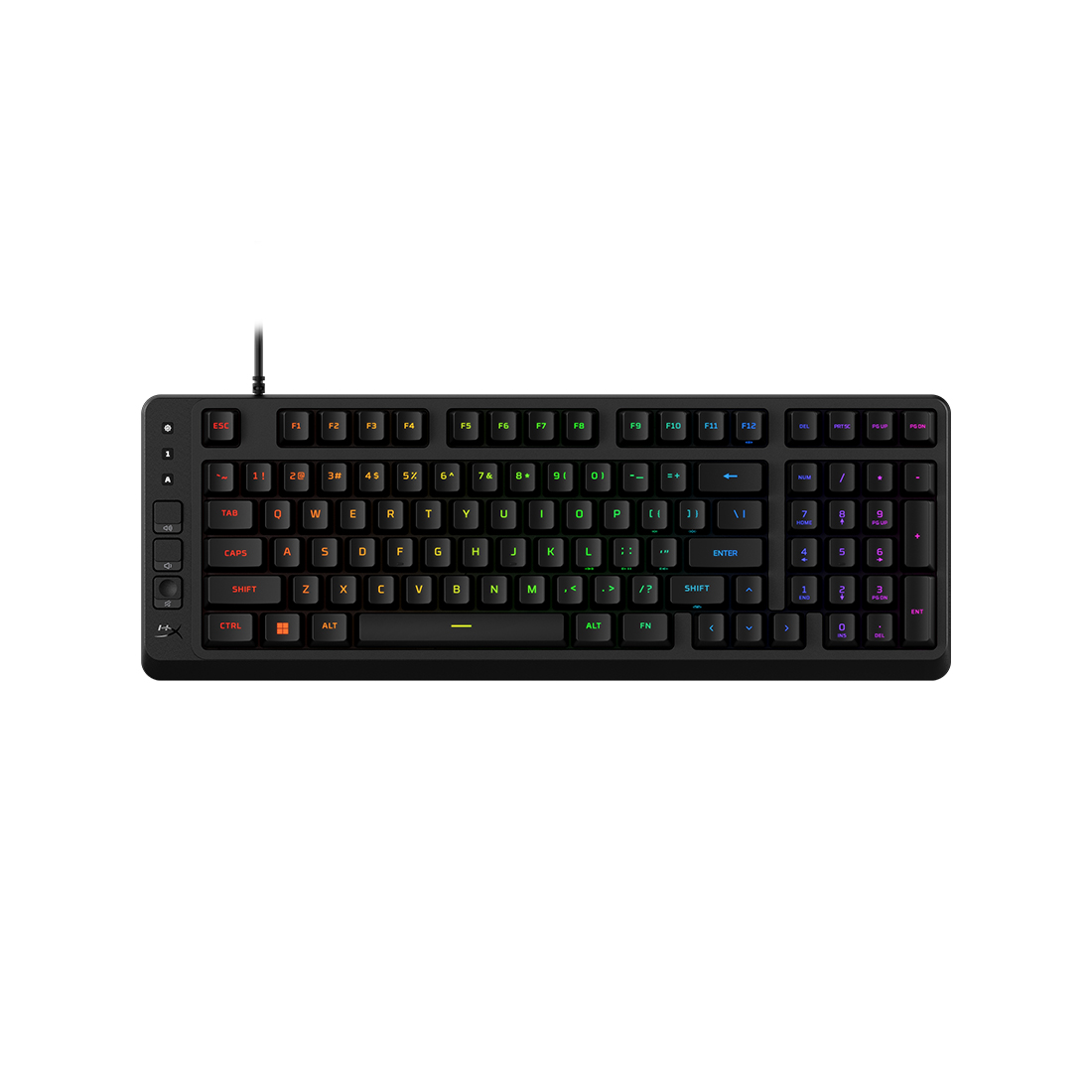 Клавиатура, HyperX, B7JE0AA#ABA, Eve 1800, Игровая, Мембранный, USB, кабель 1.5м, Подсветка RGB, Анг, Черный