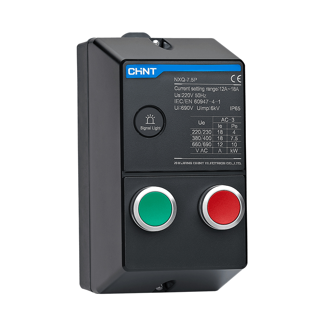 Электромагнитный пускатель в корпусе CHINT NXQ-5.5P 7-10A AC230В IP65